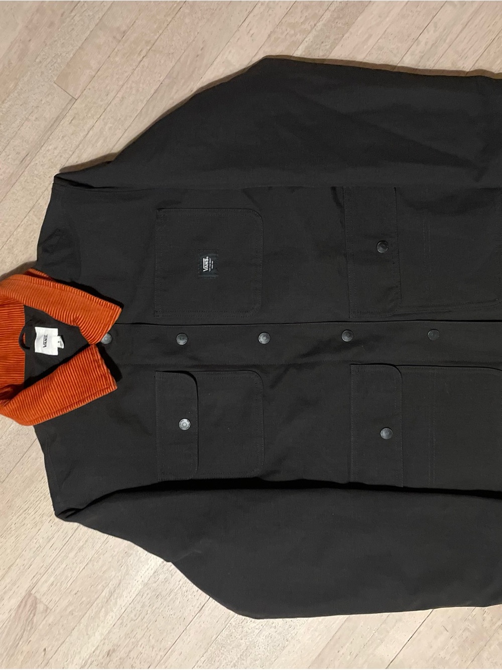 Vans Black Jacket with Orange Corduroy Collar